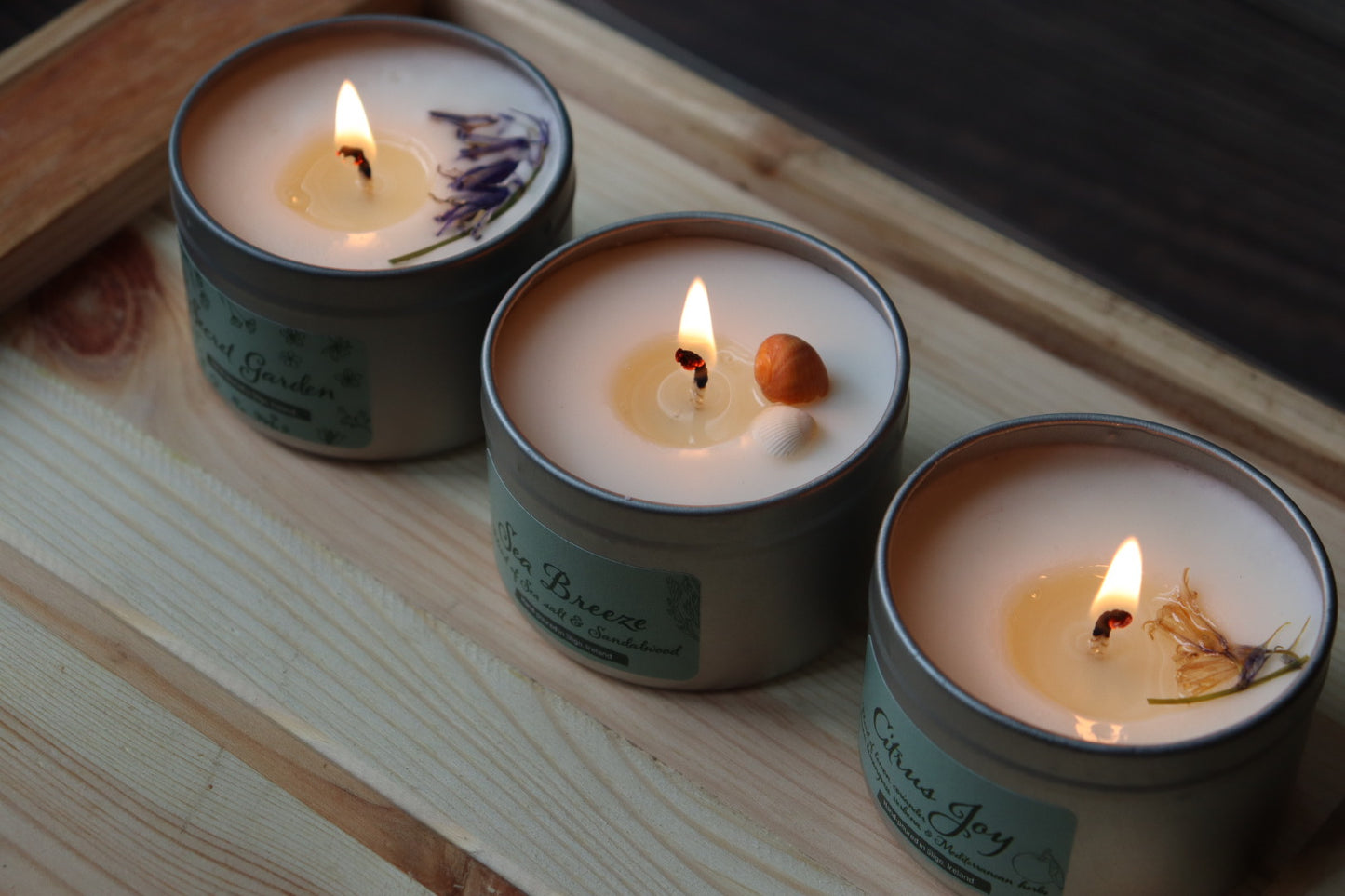 Soy Wax Candle Tin / Pot Marigold.Handmade