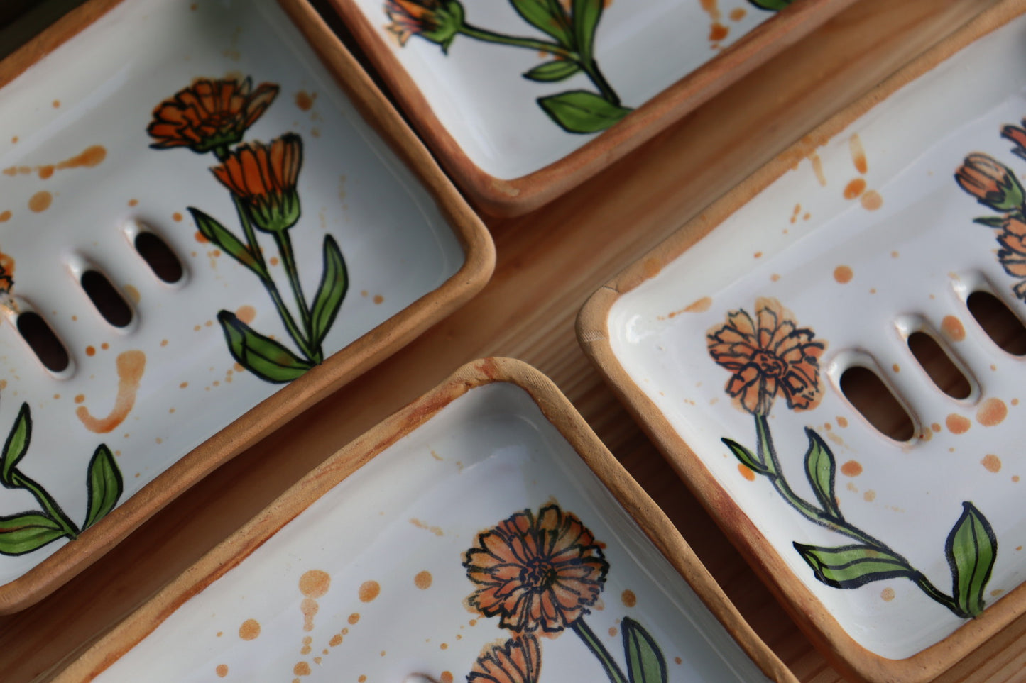 Pot Marigold Ceramic Soap Dish