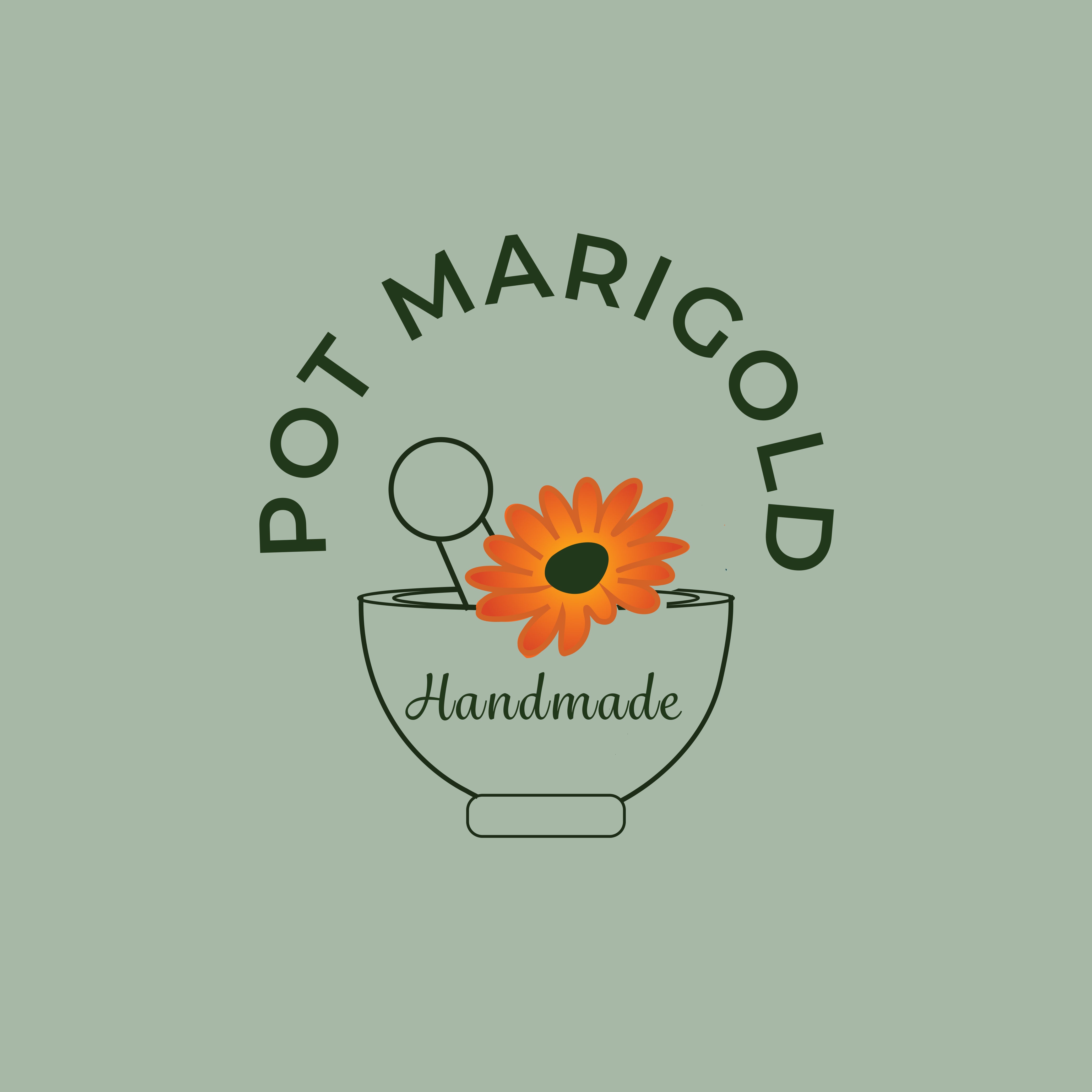 Pot Marigold Handmade Soaps and Skincare Simple Logo 2 Green